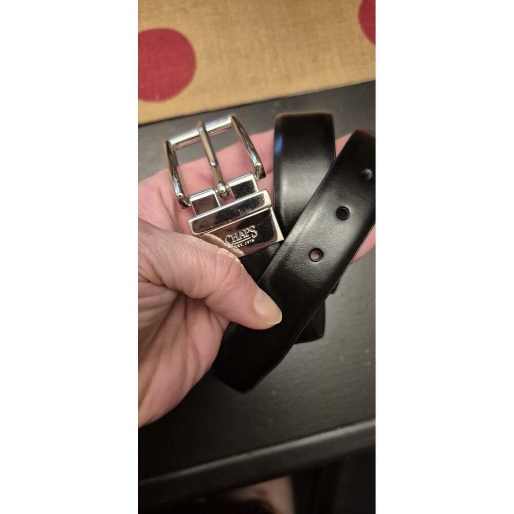 Chaps by Ralph Lauren S 22-24 Boy's Reversible Belt Black Brown Bonded Leather